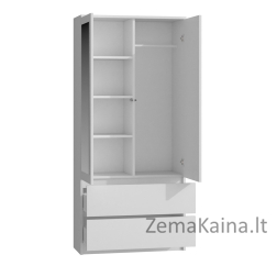 Topeshop SS-90 BIEL LUSTRO miegamojo drabužių / sieninė spinta 5 spintos 2 durys Balta Drabužinė