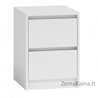 Topeshop K2 BIEL naktinis staliukas / staliukas prie lovos 2 stalčiai Balta