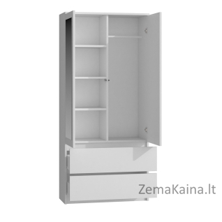 Topeshop SS-90 BIEL LUSTRO miegamojo drabužių / sieninė spinta 5 spintos 2 durys Balta Drabužinė