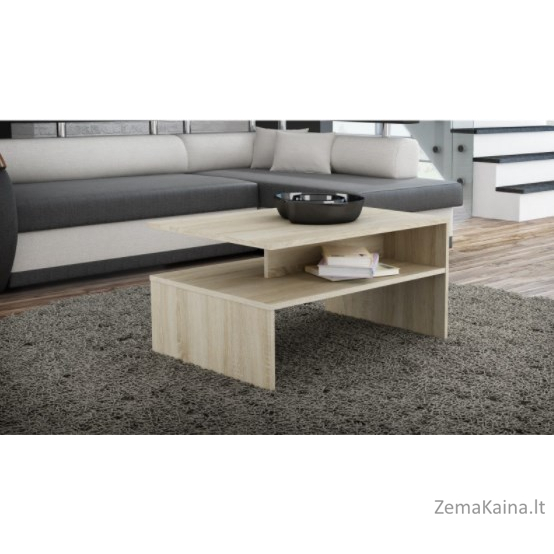 Topeshop ŁAWA BOSTON SONOMA kavos staliukas, staliukas prie lovos, kitas mažas staliukas Nestandartinė forma 2 kojos