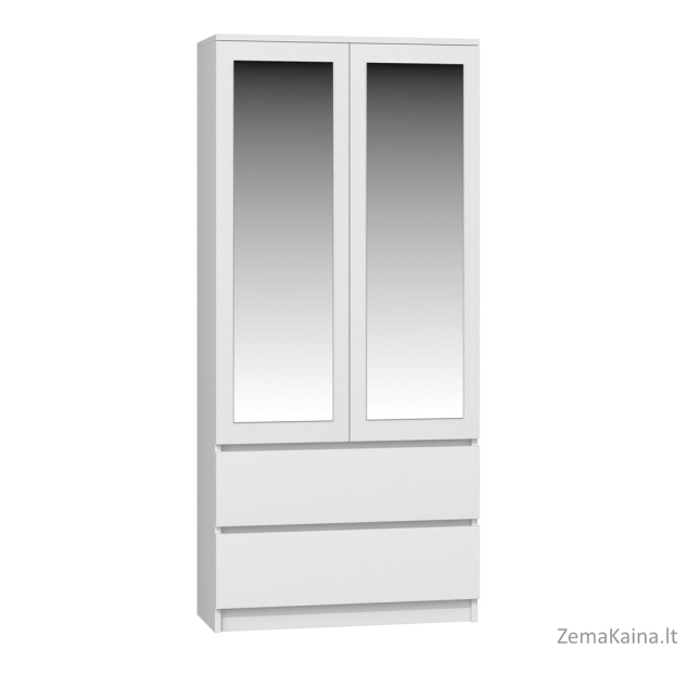 Topeshop SS-90 BIEL LUSTRO miegamojo drabužių / sieninė spinta 5 spintos 2 durys Balta Drabužinė 6