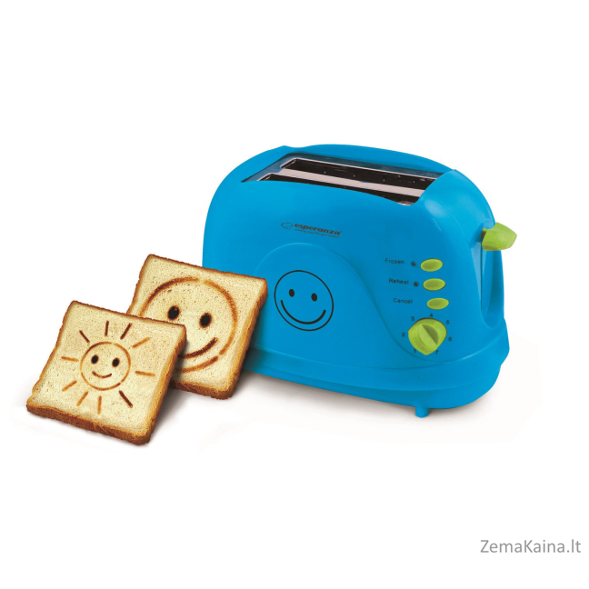 Toaster Esperanza Smiley EKT003B (750W; blue color)