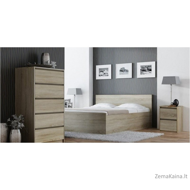 Topeshop K2 SONOMA naktinis staliukas / staliukas prie lovos 2 stalčiai Ąžuolas
