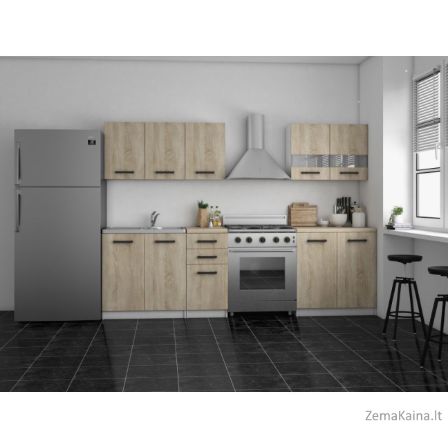 Topeshop KUCHNIA SET SONOMA virtuvės ir valgomojo baldų komplektas 3