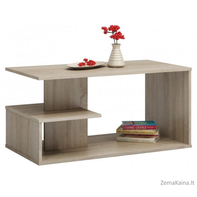Topeshop ŁAWA DALLAS SONOMA kavos staliukas, staliukas prie lovos, kitas mažas staliukas Nestandartinė forma 1 kojos 2