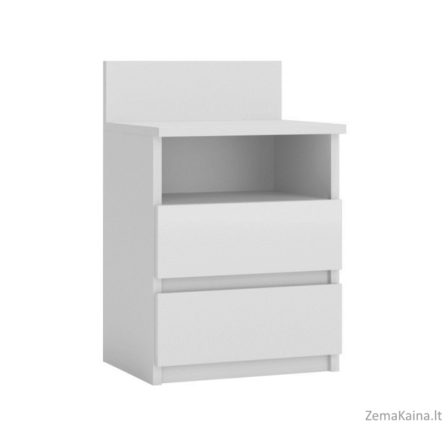 Topeshop M1 BIEL MAT naktinis staliukas / staliukas prie lovos 2 stalčiai Balta 1
