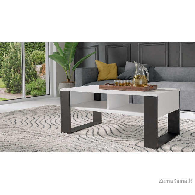Topeshop MODERN 2P BIEL CZ kavos staliukas, staliukas prie lovos, kitas mažas staliukas Stačiakampio 2 kojos 1