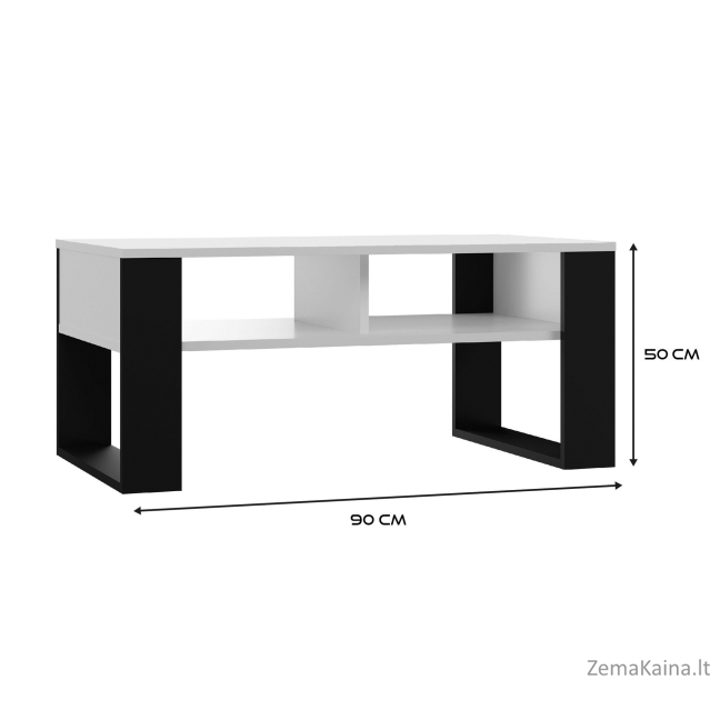 Topeshop MODERN 2P BIEL CZ kavos staliukas, staliukas prie lovos, kitas mažas staliukas Stačiakampio 2 kojos 2