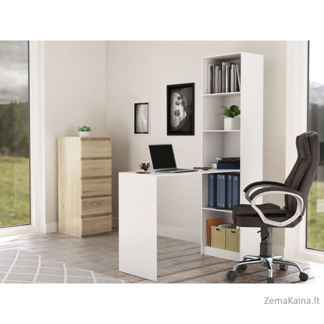 Topeshop R50 BIEL Z BIURKIEM kompiuterio stalas Balta 2