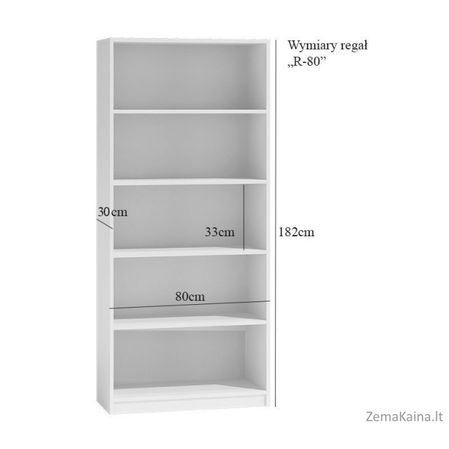 Topeshop R80 SONOMA knygų lentyna biurui 3