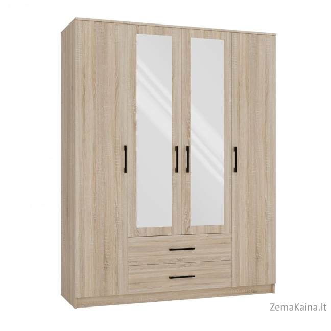 Topeshop ROMANA 160 SON miegamojo drabužių / sieninė spinta 11 spintos 4 durys Ąžuolas Drabužinė 1