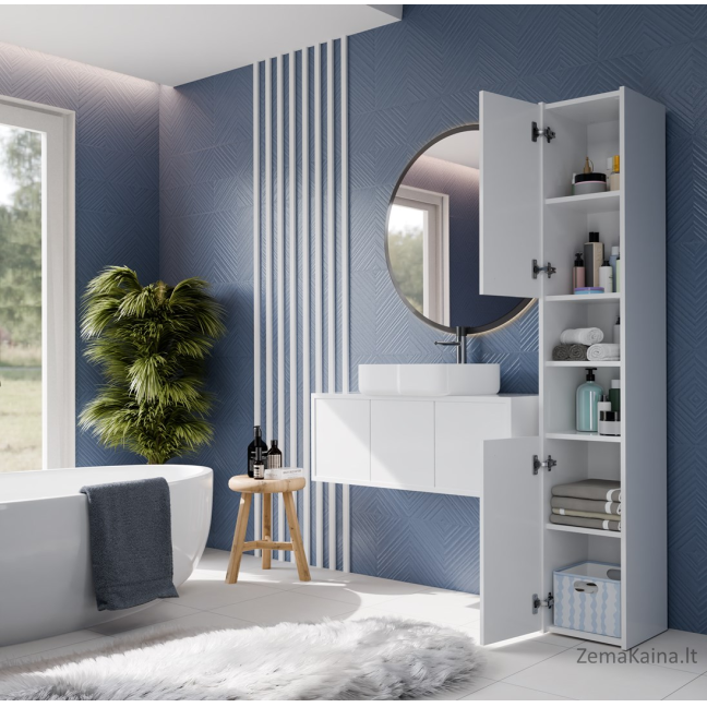 Topeshop S30 BIEL vonios kambario spintelė Balta 7