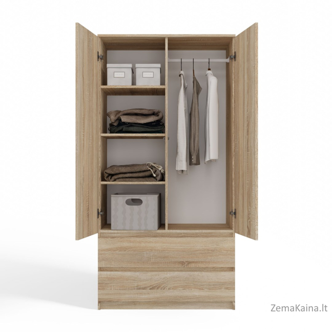 Topeshop SZAFA MALWA SON miegamojo drabužių / sieninė spinta 5 spintos 2 durys Ąžuolas Drabužinė 5