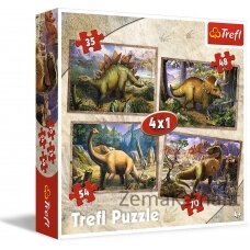 TREFL 4 dėlionių rinkinys „Dinozaurai“