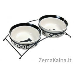 TRIXIE 24641 Keraminių dubenėlių rinkinys ant stovo 0,6 l