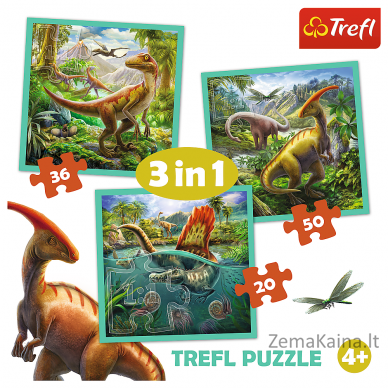 TREFL 3 dėlionių rinkinys „Dinozaurai“ 4