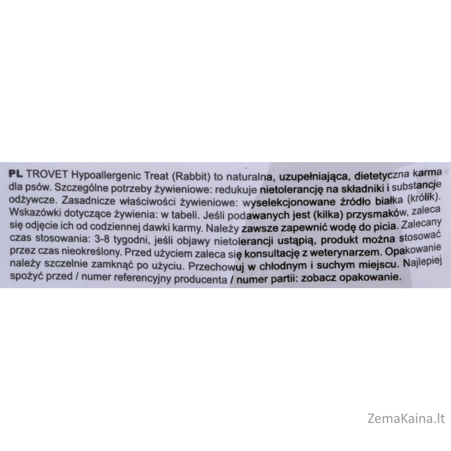 TROVET Hypoallergenic Treat HRT with rabbit - skanėstas šunims - 250g 1