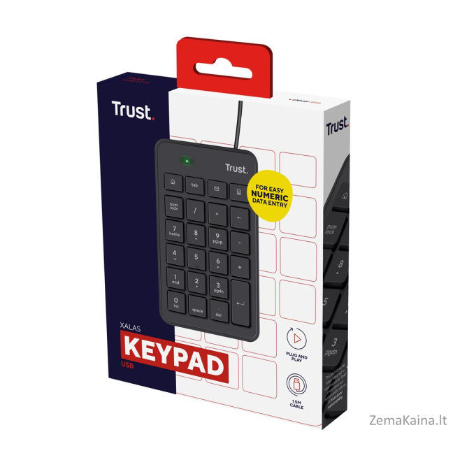 Trust 22221 skaičių klaviatūra Knyginis kompiuteris / kompiuteris USB Juoda 2