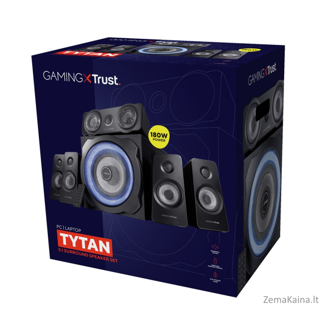 Trust GXT 658 Tytan 5.1 90 W Juoda 5.1 kanalai 3