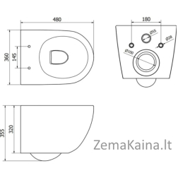 Tualetas su dangčiu Mexen Lena Rimless (39010100 + 3322XX00)