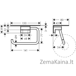 Tualetinio popieriaus laikiklis su lentynėle Hansgrohe AddStoris 41772670, juodas matinis