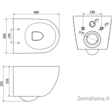 Tualetas su dangčiu Mexen Lena Rimless (39010100 + 3322XX00) 1