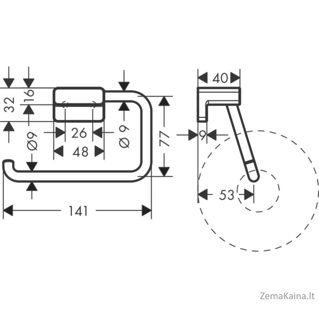 Tualetinio popieriaus laikiklis Hansgrohe AddStoris 41771000, chromo 1