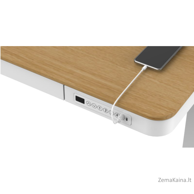 Tuckano Elektrinis reguliuojamo aukščio rašomasis stalas ET119W-C baltas/ąžuolas 10