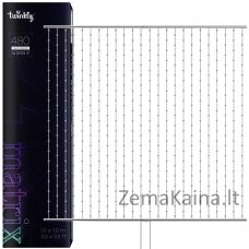 Twinkly Matrix – 480 RGB LED Lampki w kształcie pereł, przezroczysty przewód, 3.3x3.3ft typ wtyczki F