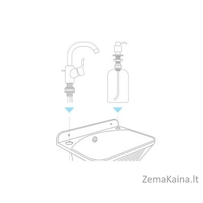 Ūkinė plautuvė Zelvo EKO balta su sifonu, 1