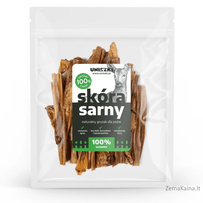 UNISZKI Elnių oda - skanėstas šunims - 100g
