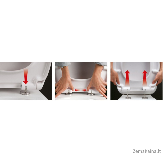 Unitazo sėdynė su soft close Sapho LENA 1703-113, Easy Take, antibakterinė, balta 7