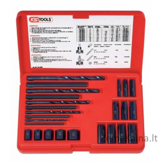Varžtų išsukimo komplektas M6-M16 25vnt., KS tools