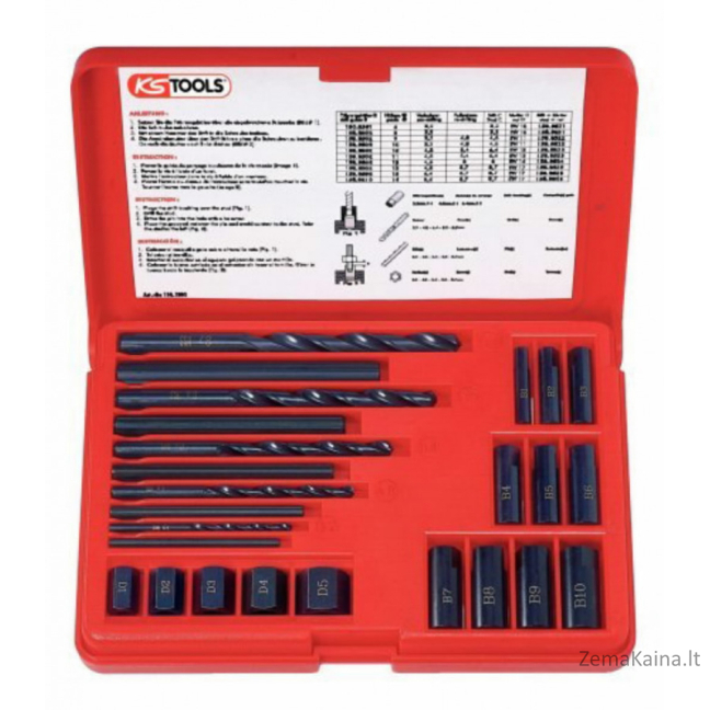 Varžtų išsukimo komplektas M6-M16 25vnt., KS tools