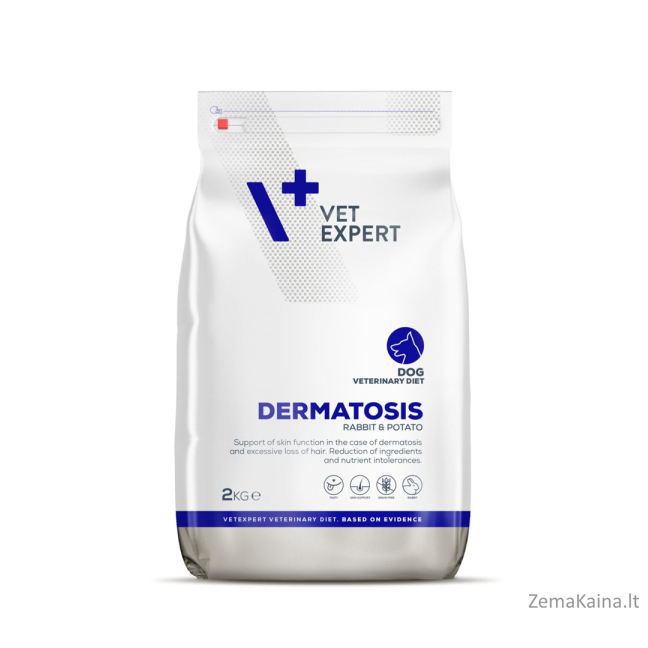VET EXPERT Veterinary Diet Dermatosis Dog Triušiena & Bulvė - sausas šunų maistas - 2 kg