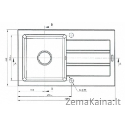 Vieno dubens kriauklė su nusausintuvu Maidsinks Promo 76x44 1B 1D E070053701