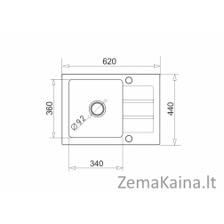 Vieno dubens kriauklė su nusausintuvu Maidsinks Promo 76x44 1B 1D E070053701