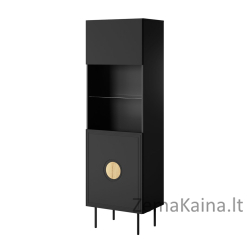 Vitrina PALAZZO 60x42x190 juoda + ąžuolinė