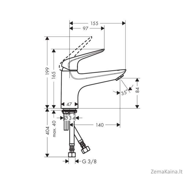 Vonios maišytuvas Hansgrohe Novus 71322000 1