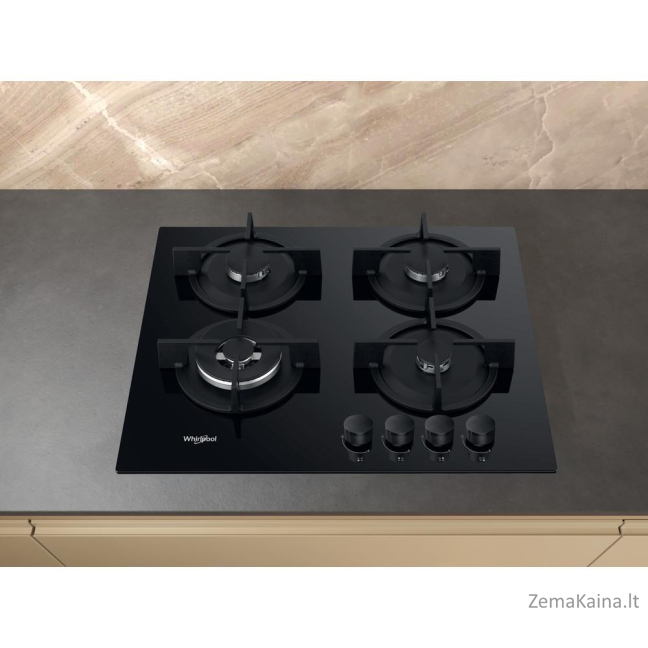 Whirlpool AKT 625/NB1 Juoda Įmontuoti 59 cm Dujinė 4 zone(s) 1