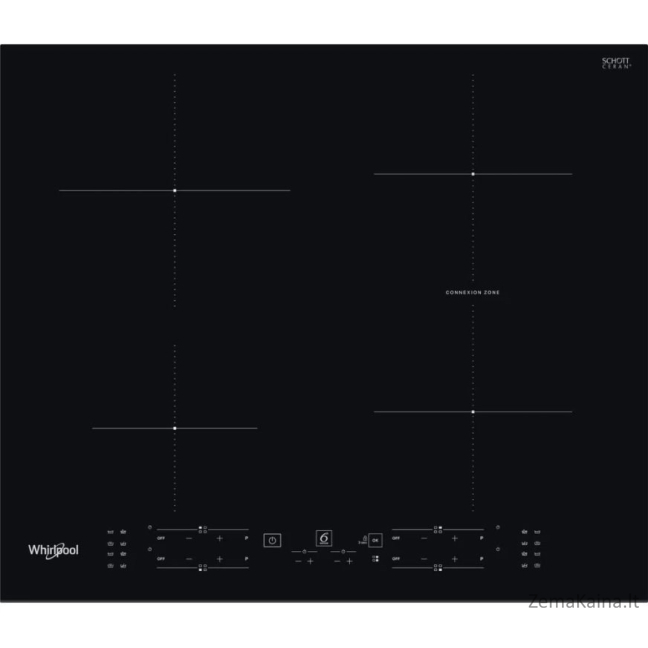 Whirlpool WB B8360 NE viryklė Juoda Įmontuoti 59 cm Indukcinė viryklė, padalyta į sritis 4 zone(s)