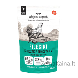 WIEJSKA ZAGRODA Vištienos Filė su Tunu – šlapias maistas katėms – 85g