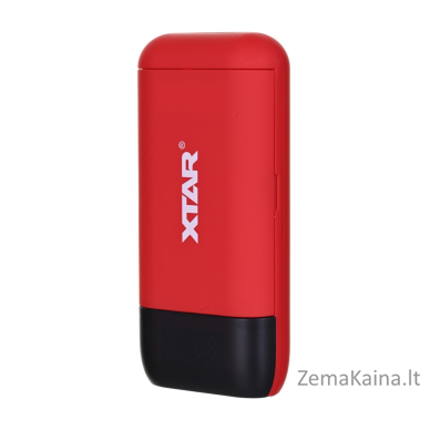 XTAR PB2S raudonas įkroviklis / ličio jonų 18650 / 20700 / 21700 cilindrinių baterijų maitinimo bankas 2