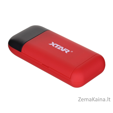 XTAR PB2S raudonas įkroviklis / ličio jonų 18650 / 20700 / 21700 cilindrinių baterijų maitinimo bankas 5