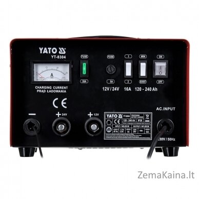 YATO CHARGER WITH STARTING SUPPORT 16A 12V / 24V 120 - 240Ah 2