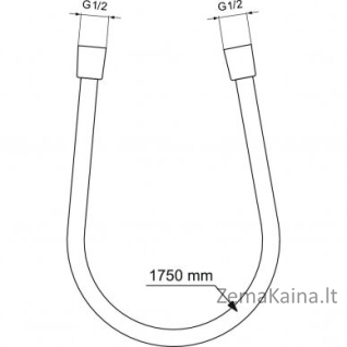 Žarna Ideal Standard 1750 mm matinė juoda BE175XG